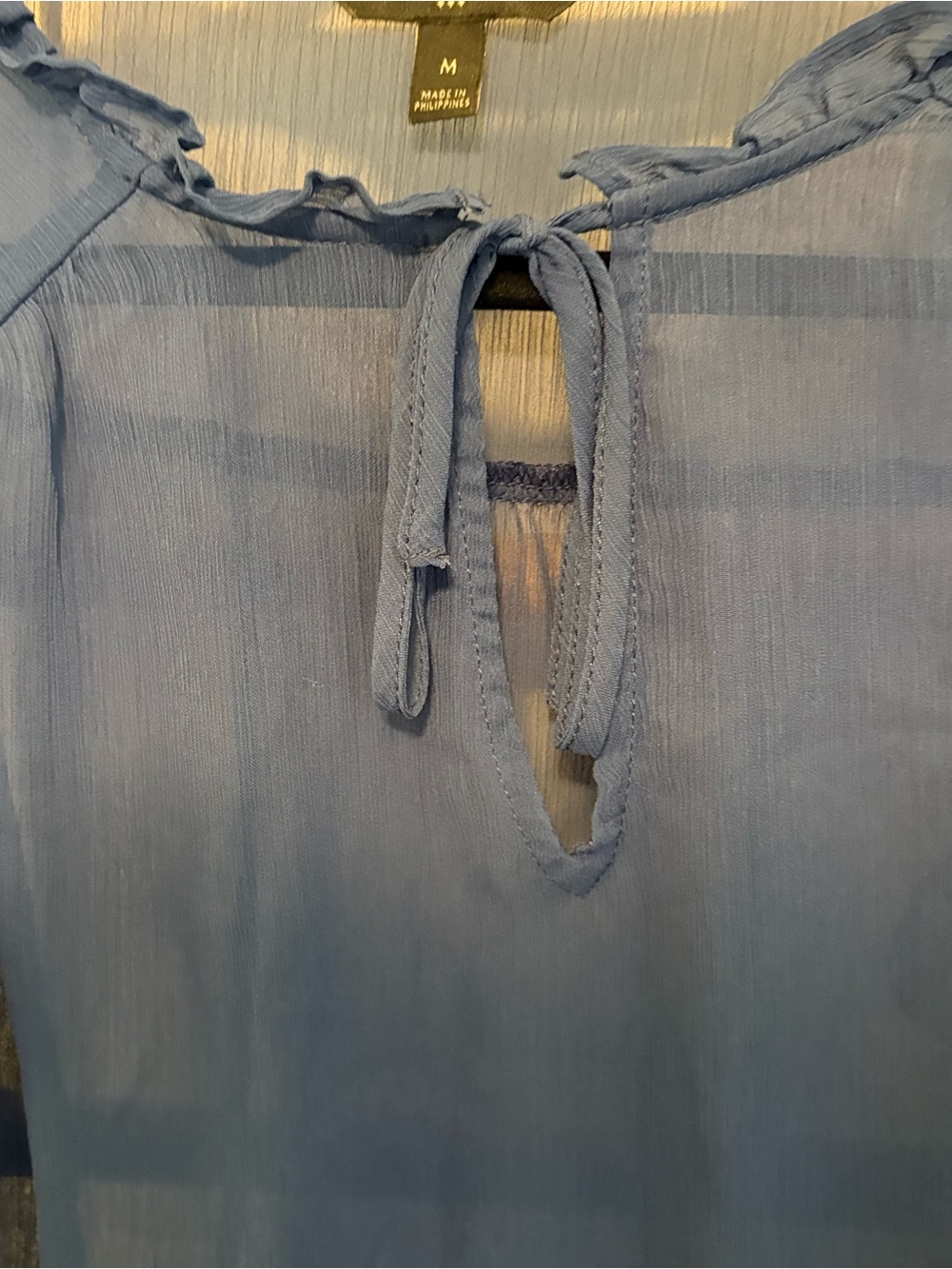 Banana Republic Navy Ruffle Sleeve Blouse - Picture 5 of 5